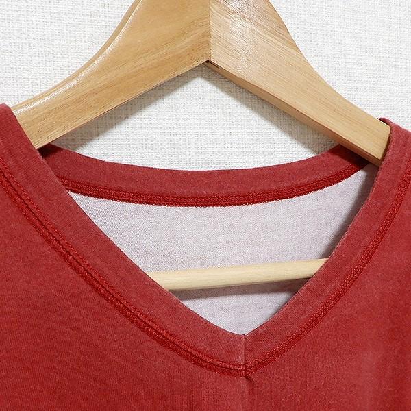 spc パパス Papas Tシャツ 半袖 Vネック ロゴ L 赤系 メンズ [862788