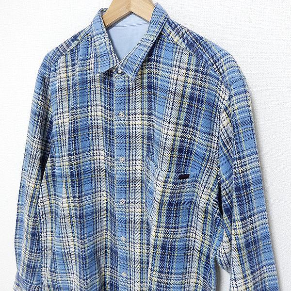 PAPAS（パパス） #wpc 長袖シャツ ネルシャツ チェック L 青系 メンズ