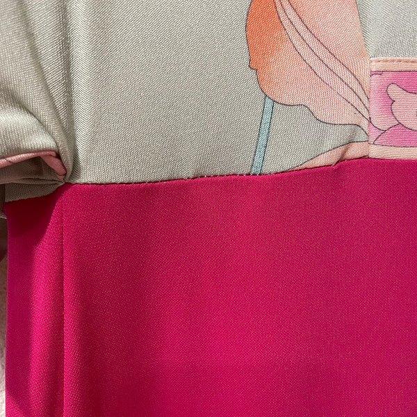 snc レオナール LEONARD ワンピース 44 ピンク 緑 花柄 シルク