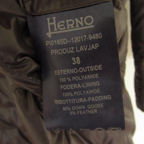 wxc ヘルノ Herno コート ダウンコート 38 襟付き ダブルボタン ロゴ