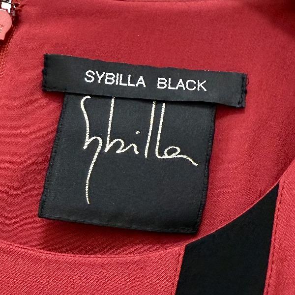 anc シビラ ブラック Sybilla BLACK ワンピース M 赤 黒 半袖 柄