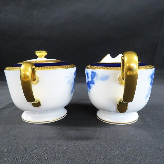 大倉陶園ブルーローズカップ5客ポット、クリーマー、シュガーポットセット