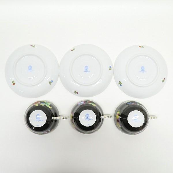 #anv ヘレンド HEREND カップ＆ソーサー 3客 黒いヴィクトリア 金彩 洋食器[864934]の画像