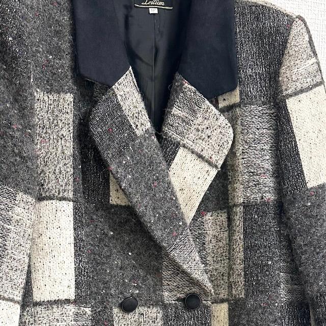 Leilian #wnc レリアン コート ジャケット 13+ 黒 グレー