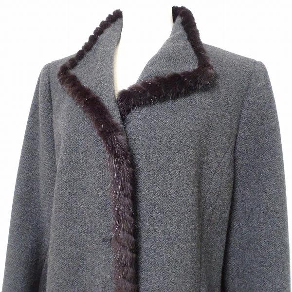 Leilian（レリアン） #wnc コート 9 グレー カシミア ミンクファー