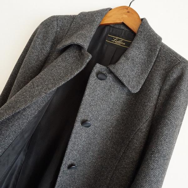 Leilian　コート　Mサイズ　9　グレー Leilian #wnc レリアン コート 9 グレー系 カシミヤ コロンボ