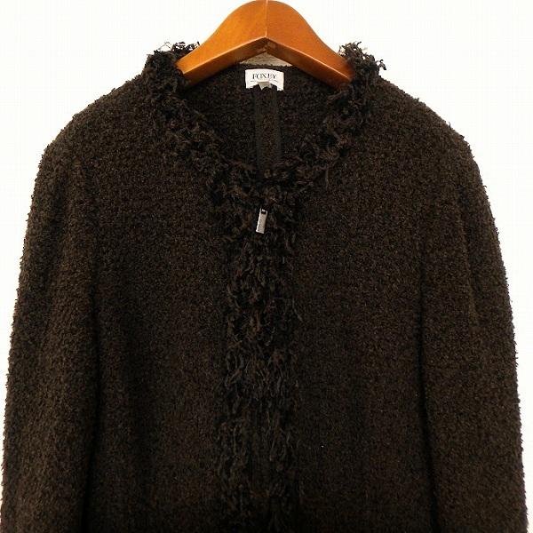 美品 フォクシーブティック カシミヤ×シルク 長袖 ニット カーディガン FOXEY #anc フォクシーブティック BOUTIQUE カーディガン 38 茶