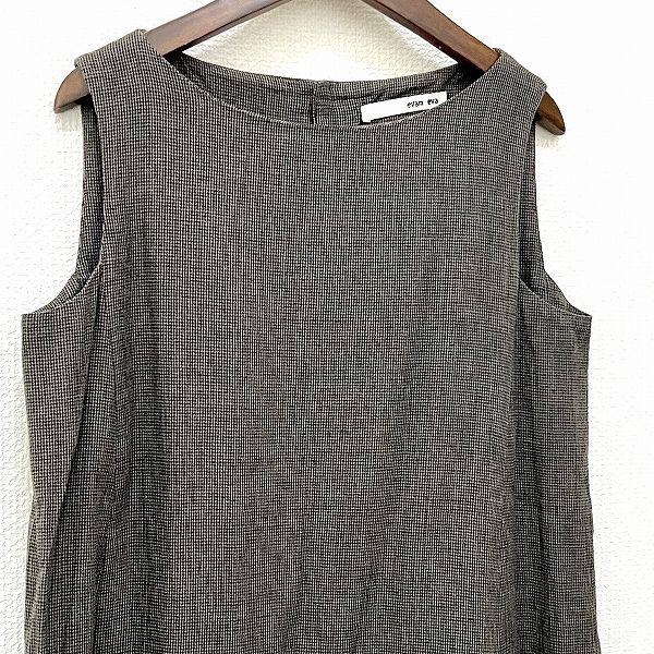 snc エヴァムエヴァ evam eva ワンピース 1 茶系 黒 ノースリーブ 千鳥  