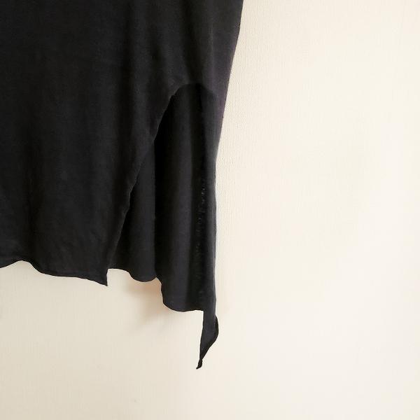 snc エヴァムエヴァ evam eva チュニック 黒 ドルマンスリーブ 半袖 麻