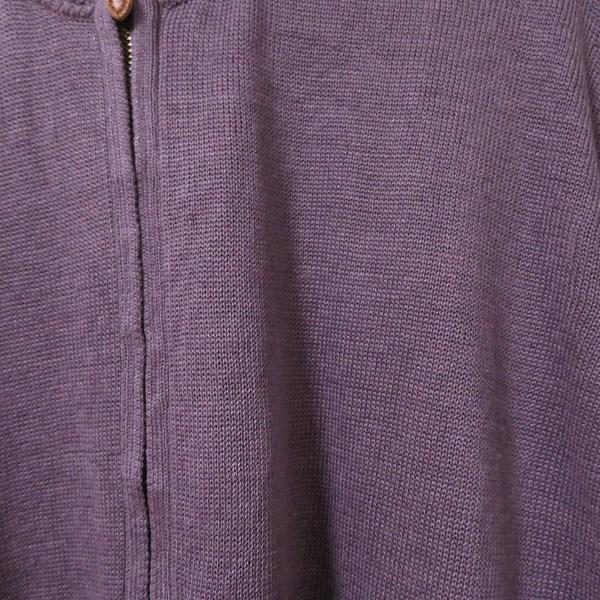 PAPAS #wnc パパス Papas カーディガン L 紫 麻 ニット ジップ PAPAS #wnc パパス Papas カーディガン L 紫 麻 ニット ジップ