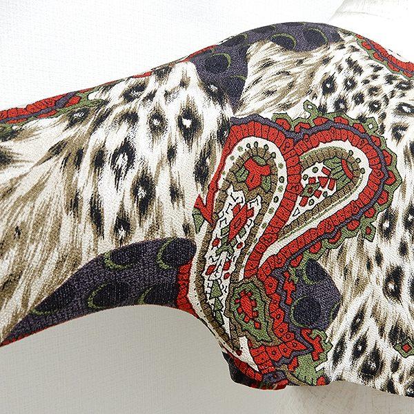 #anc 詩仙堂 ヒトシタムラ BYHITOSHI カットソー ちりめん ドルマン ショート丈 ペイズリー ヒョウ柄 赤 マルチ レディース [869909] |  | 04