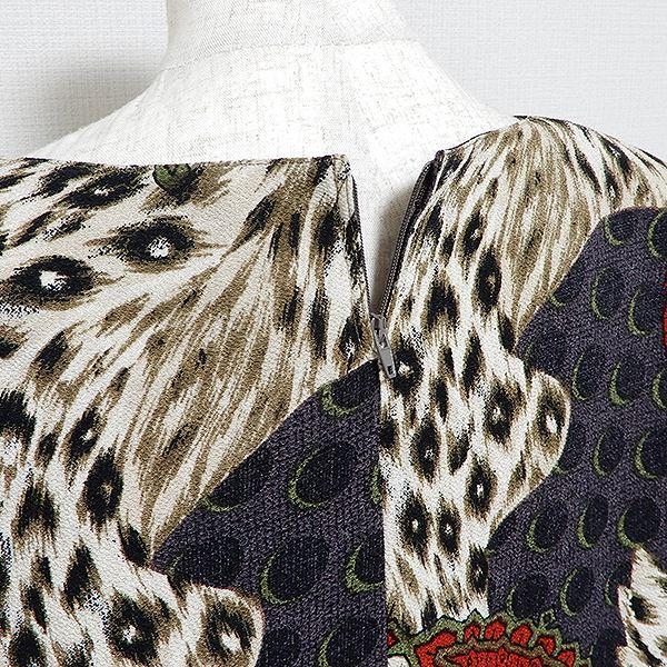 #anc 詩仙堂 ヒトシタムラ BYHITOSHI カットソー ちりめん ドルマン ショート丈 ペイズリー ヒョウ柄 赤 マルチ レディース [869909] |  | 05