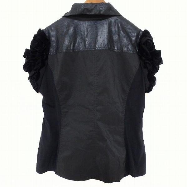 snc アルバロッサ ALBA ROSSA ジャケット 44 黒 半袖 バラ メッシュ 
