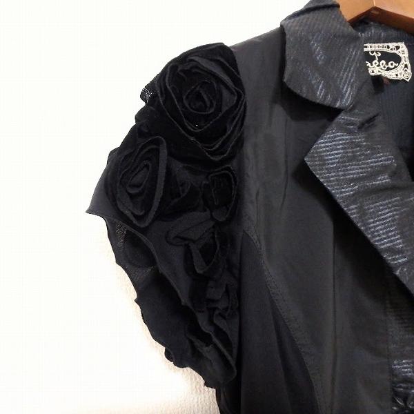 snc アルバロッサ ALBA ROSSA ジャケット 44 黒 半袖 バラ メッシュ 