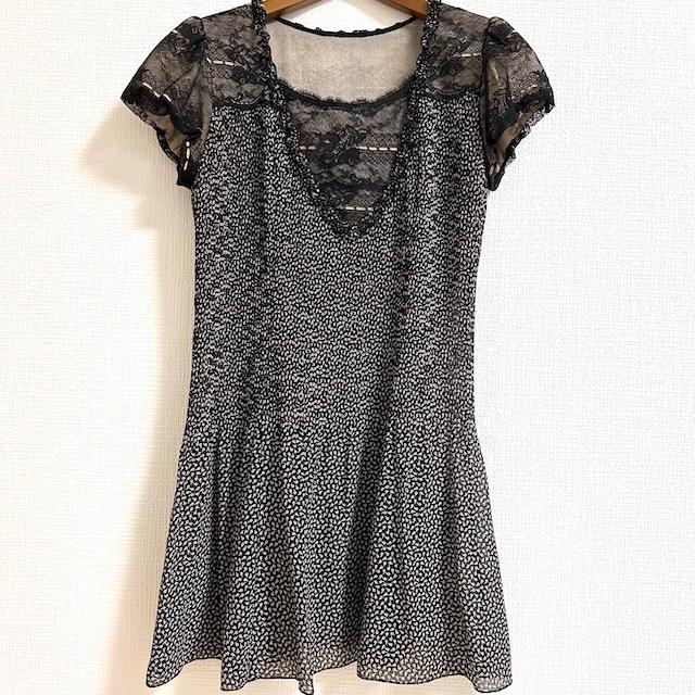 snc インポートロッサ import Rossa チュニック 42 黒 ベージュ 半袖