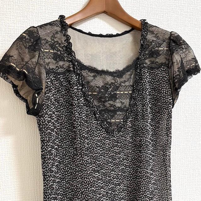 snc インポートロッサ import Rossa チュニック 42 黒 ベージュ 半袖