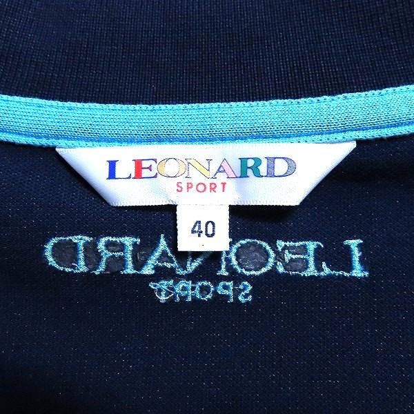 snc レオナールスポーツ LEONARD SPORT ポロシャツ 40 紺 半袖 刺繍