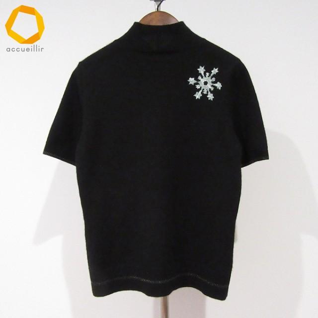 wnc レオナール LEONARD ニット・セーター 38 黒 マルチカラー 半袖