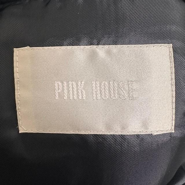 wnc ピンクハウス PINKHOUSE ベスト M 黒 スエード調 フリル 中綿 