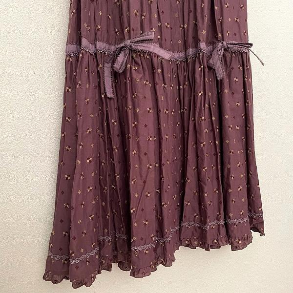 PINK HOUSE（ピンクハウス） #snc ワンピース 紫系 ロング 半袖 花刺繍