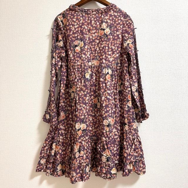 snc ピンクハウス PINKHOUSE チュニック 紫系 ピンク 花 ピコフリル  