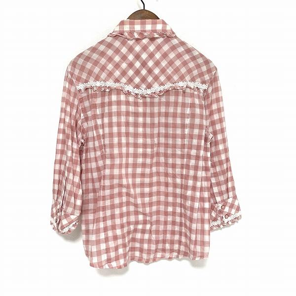 snc ピンクハウス PINKHOUSE シャツ・ブラウス L ピンク 白 ギンガム