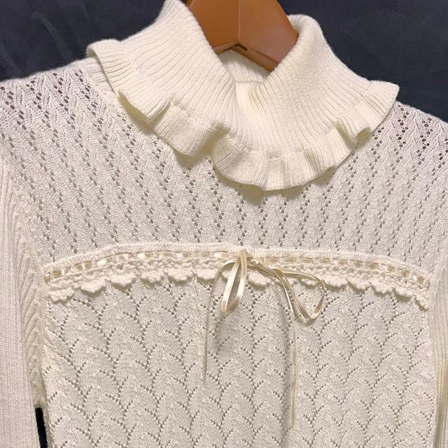 wnc ピンクハウス PINKHOUSE ニット・セーター 白 リブ タートルネック