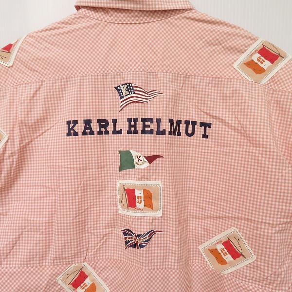 sxc カールヘルム KarlHelmut 半袖シャツ ピンク 白 ボタンダウン