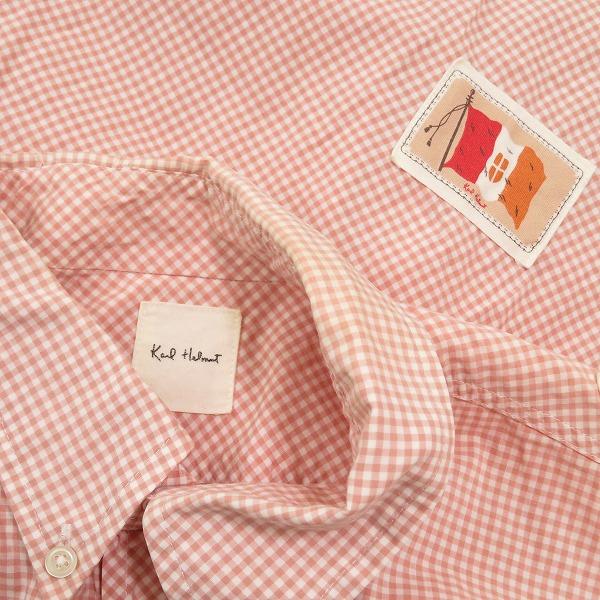 sxc カールヘルム KarlHelmut 半袖シャツ ピンク 白 ボタンダウン