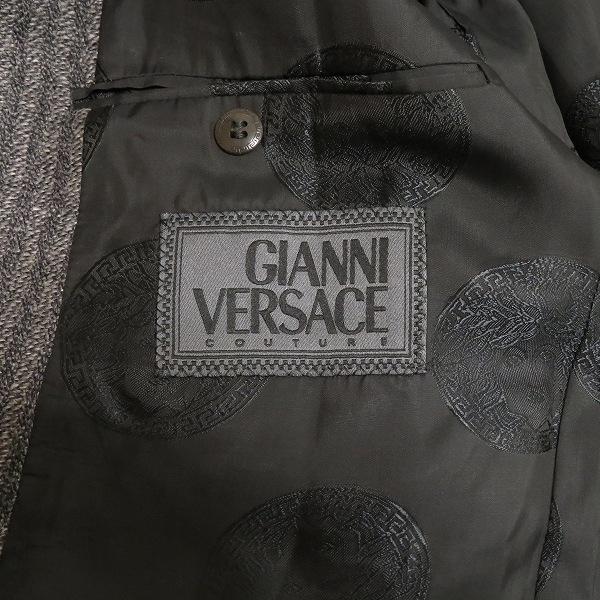 ジャンニベルサーチ、最高級 シルク。 グレー スーツ シングルボタン GIANNI VERSACE #wnc ジャンニヴェルサーチ GIANNIVERSACE シングル