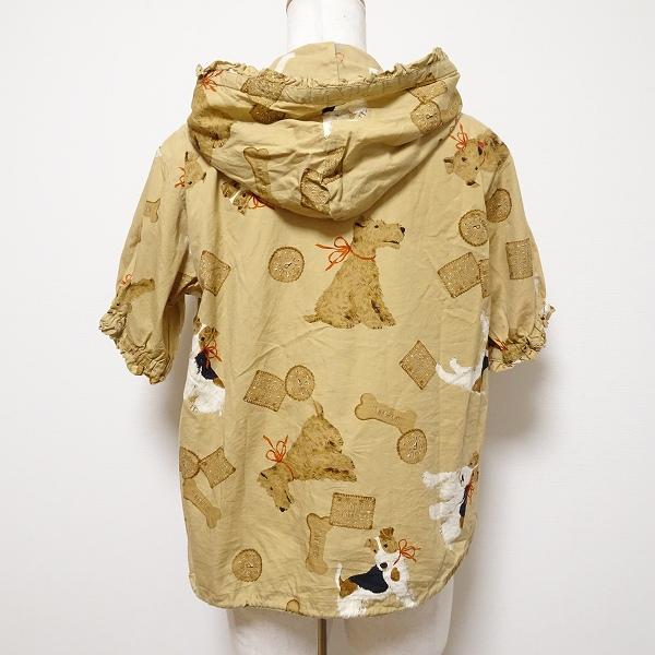 snc ピンクハウス PINKHOUSE パーカー M ベージュ 茶 半袖 フード付