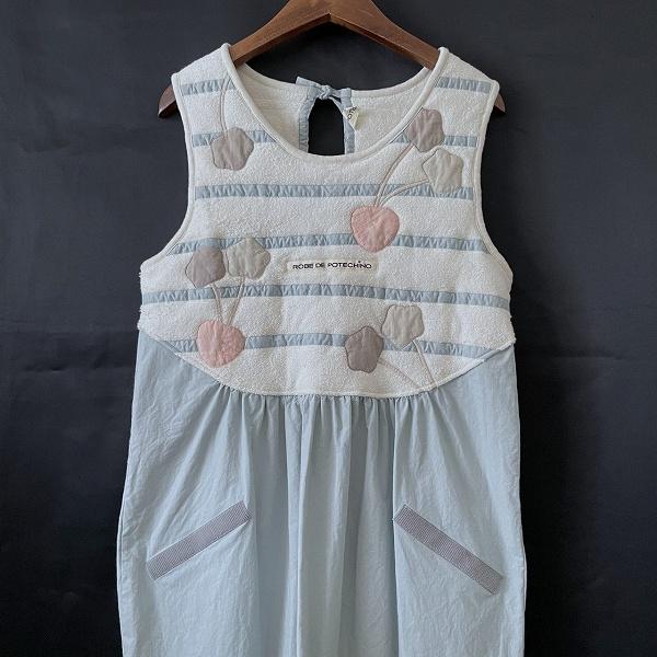 【新品未使用】POTECHINO エプロン　ワンピース　白色ベージュ ポテチーノ anc ポテチーノ potechino ROBE DE POTECHINO エプロン ワンピース