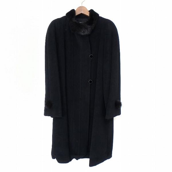 LAPINE（ラピーヌ） #wnc コート 9 黒 ハイネック ミンクファー付き