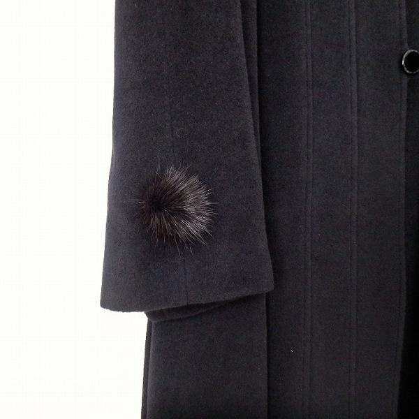 【LAPINE】ファー付きコート　サイズ9号 LAPINE（ラピーヌ） #wnc コート 9 黒 ハイネック ミンクファー付き