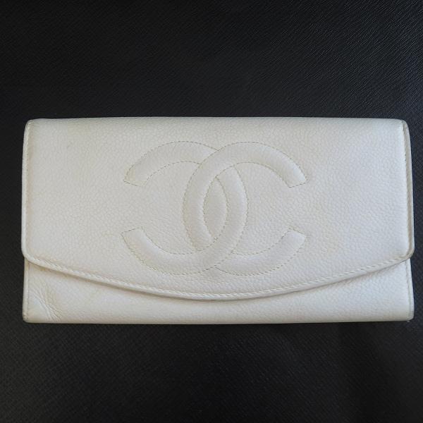 CHANEL（シャネル） #apzw 長財布 キャビアスキン ココマーク ゴールド 