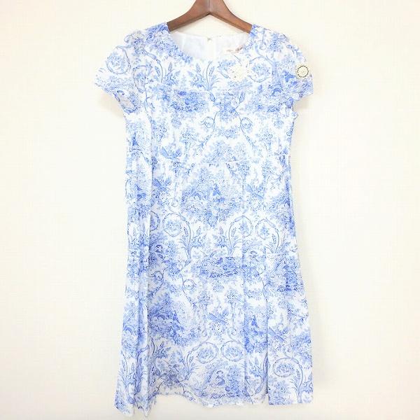 #snc スーパービューティー Super Beauty ワンピース 白 水色 半袖 パール レース バックジップ タグ付き 新品同様 レディース [879366] | 