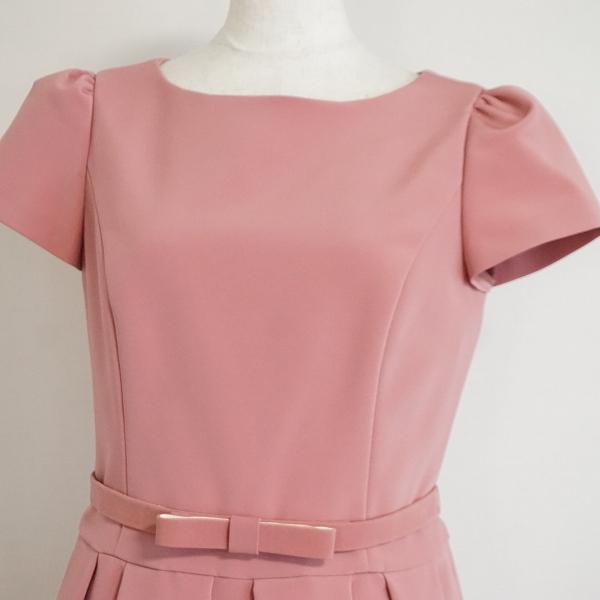 美品⁂エムズグレイシー ワンピース リボン ピンク 半袖 M'S GRACY（エムズグレイシー） #snc ワンピース 36 ピンク系 半袖