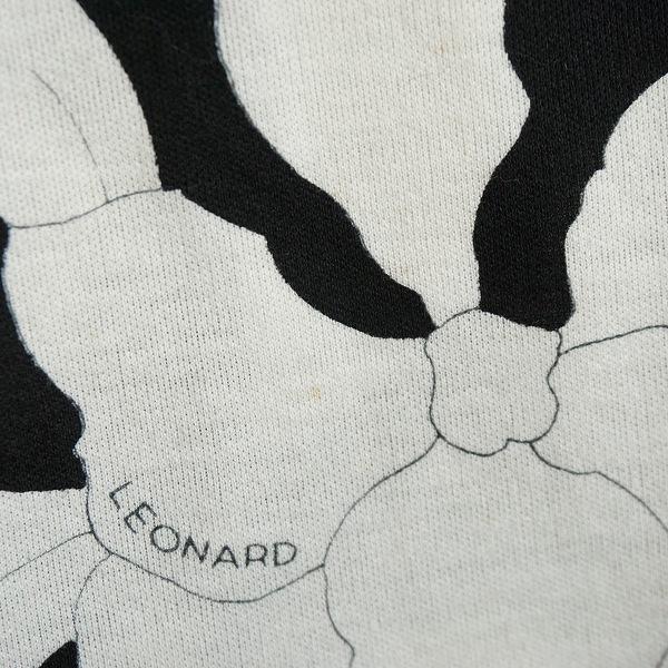 snc レオナール LEONARD カットソー L 黒 白 半袖 花柄 ドット