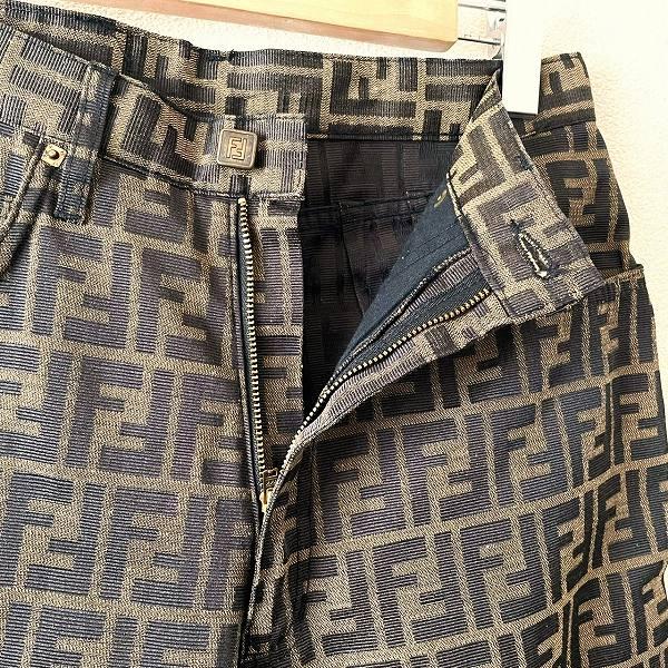 FENDI（フェンディ） #anc パンツ 44 茶 こげ茶 ズッカ柄 イタリア製