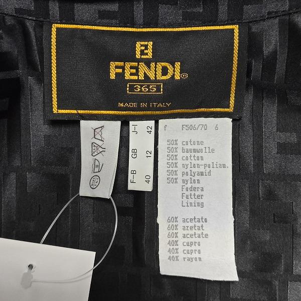 anc フェンディ FENDI セットアップ 42 黒 ズッカ柄 ダブル