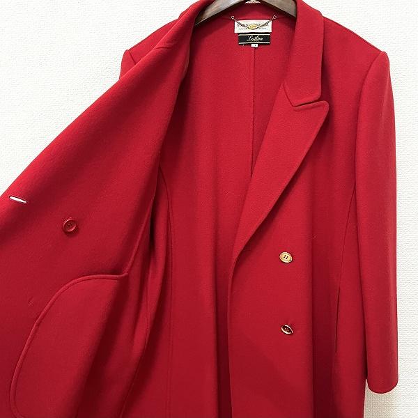 美品 Leilian レリアン ダッフルコート ウール100% ミドル丈 赤 ダッフルコート レディース アウター ミドル丈 秋 冬 ウールコート A