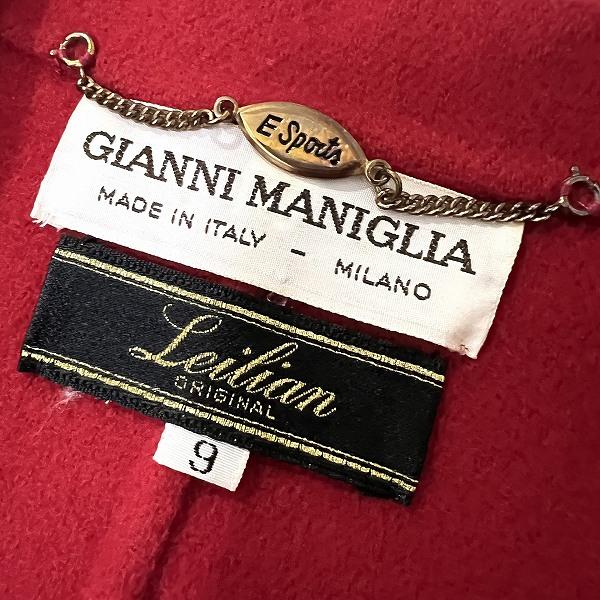 Leilian（レリアン） #wnc コート 9 赤 金ボタン ロング アニオナ生地