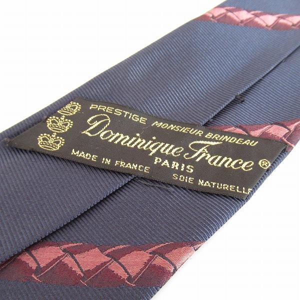 anzt ドミニクフランス DominiqueFrance ネクタイ 濃紺 クラウン 刺繍 