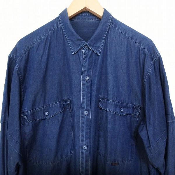 PAPAS（パパス） #anc 長袖シャツ L 青系 デニム調 メンズ [886322