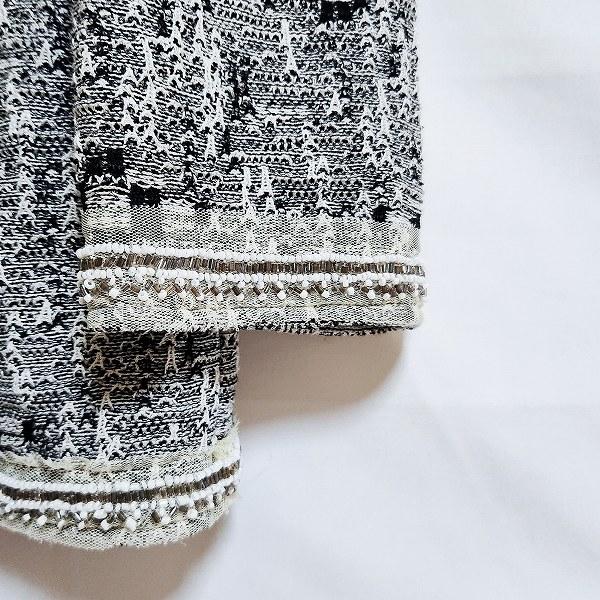 anc スティゾーリ STIZZOLI カーディガン 黒 白 ダブルジップ ビーズ  