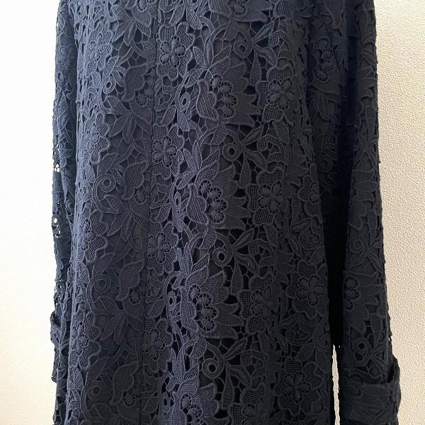 Rose Tiara 46 ブラック　コート Rose Tiara #anc ローズティアラ コート 46 黒 ノーカラー 総