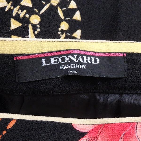 LEONARD（レオナール） #anc スカート 黒 マルチ 花柄 バック