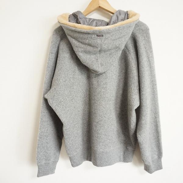 wnc パパス Papas パーカー M グレー フリース カシミヤ混 ハーフ 