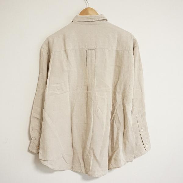 大きいサイズ PAPAS パパス リネン長袖カットソー 新品タグ付き LL PAPAS（パパス） #snc 長袖シャツ L ベージュ系 麻 メンズ [888305