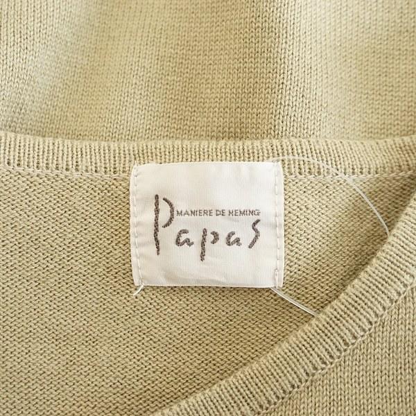 PAPAS（パパス） #anc ニット・セーター 50 カーキ系 ワッペン メンズ 